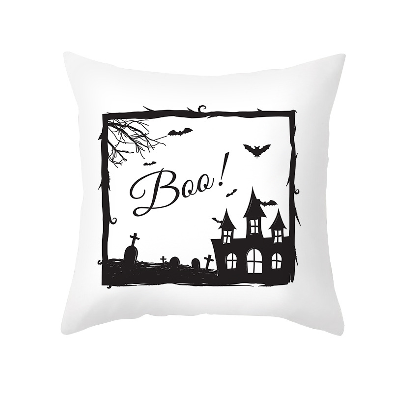 Halloween Holiday Pillowcase Boo Pumpkin Castle Cushion Pillow Cover