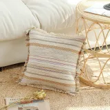 Bohemian Decorative Tassel Jacquard Cushion Cover Pillow Case For Sofa Couch Bed Chair