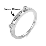 Custom Dog Name Bone Ring Sterling Silver Moissanite Drill Ring for Dog Lover