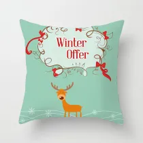 Home Decoration Christmas Elk Sofa Pillowcase Cushion Pillow Cover