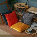 Hight Quality Solid Color Pillow Cover Single-side Stripes Chenille Cushion Cover Throw Pillows For Sofa