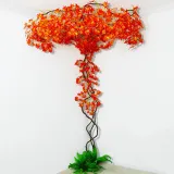 DIY Artificial Maple Leaves Rattan Background Wall Decoration