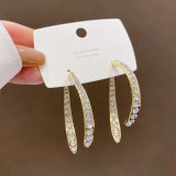 Zircon Diamonds Jewelry Cross Curved Earrings✨