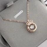 Zircon Diamonds Beating Crown Chain Jewelry Necklace