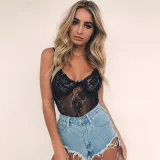 Women's Lace Hollow Skinny Sexy One Piece Sexy Lingerie Bodysuits