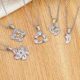 Hollow Out Necklace Pendant Feet with Name Engraved Custom Gift For Mom