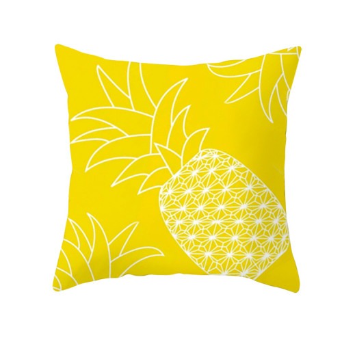 4PCS Yellow Lemon Pineapple Cotton Decorative Throw Pillow Case Cushion Covers