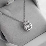 Zircon Diamonds Beating Crown Chain Jewelry Necklace