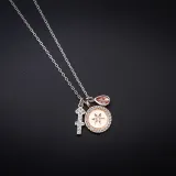 Sterling Silver Twelve Constellations Clavicle Zircon Diamonds Pendant Chain Jewelry Necklace