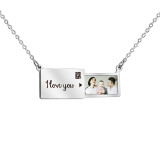 Pulling Type Envelope Necklace I Love You with Picture Color Printing Custom Gift