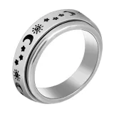 Anxiety Stainless Steel Spinner Ring Anti Anxiety Moon Star Cool Stress Relieveing Rings