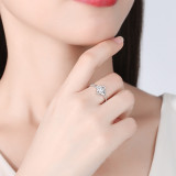 Mother's Day Love You 925 Sterling Silver Moissanite Drill Adjustable Necklace Ring Earring With Rose Box