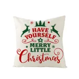 Home Decoration Christmas Letter Pillowcase Cartoon Printing Home Sofa Cushion Cover