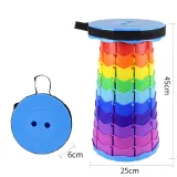 Portable Telescopic Folding Stools Rainbow Multicolor Collapsible Retractable Camping Fishing Hiking Stools