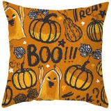 Halloween Holiday Pumpkin Pillowcase Home Gift Peach Skin Pillowcase