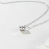 Sterling Silver Zircon Diamonds Small Waist Clavicle Pendant Chain Jewelry Necklace