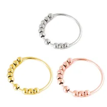 Stainless Bead Steel Ring for Fidget Ring Anxiety Stress Relief