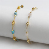 Stone Charms Gold Chain Jewelry Bracele