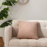 Chenille jacquard thousand bird lattice pillow solid color backrest cover home sofa bedside cushion removable and washable