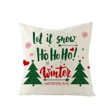Home Decoration Christmas Letter Pillowcase Cartoon Printing Home Sofa Cushion Cover