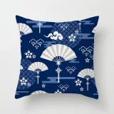 4PCS Blue Chinese Pattern Design Home Cotton Decorative Throw Pillow Case Cushion Covers