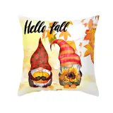 Maple Leaf Santa Print Thanksgiving Pillowcase Peach Skin Pillowcase