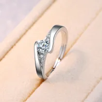 Half-Carat Diamond Ring Eternity Engagement Wedding Band With Gift Box