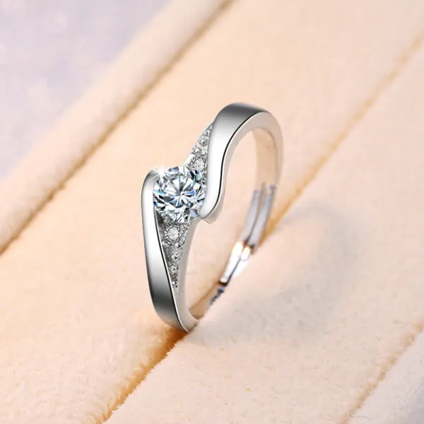Half-Carat Diamond Ring Eternity Engagement Wedding Band With Gift Box