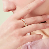 Gold Chain Full Diamond Opening Adjustable Irregular Ring Gifts