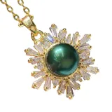 3PCS Mother's Day Gift 8-9mm Green Freshwater Pearl Diamante Jewelry Set