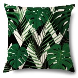 4PCS Green Tropical Leaves Home Cotton Decorative Throw Pillow Case Cushion Covers