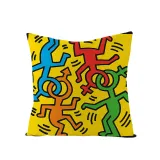4PCS Home Cotton Decorative Graffiti Style Throw Pillow Case Cushion Covers For Sofa Couch Bed Chair