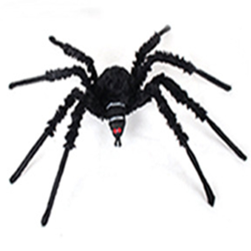 Tricky Toy Black Feather Spider Halloween Plush Toy Simulation Spider