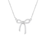 Full Drill Bowknot Diamond Pendant Chain Jewelry Necklace
