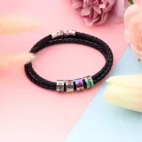 DIY Round Ring Bracelets with Name Engraved Custom Gift For Dad Mom Friends