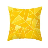 4PCS Home Cotton Decorative Yellow Stripe Throw Pillow Case Cushion Covers For Sofa Couch Bed Chair