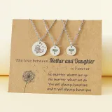Mother Daughter Necklace Stainless Steel Dandelion Matching Friends Gifts for Mother's Day
