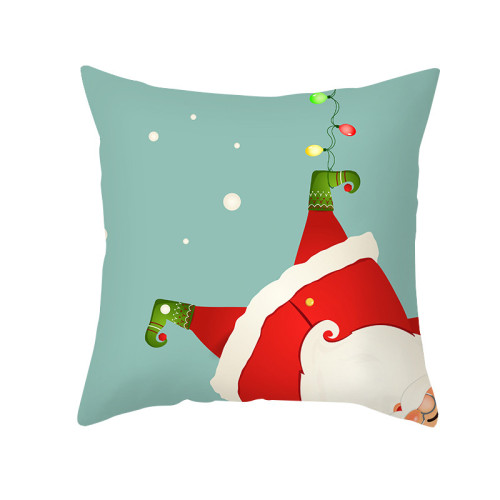 Home Decoration Green Santa Pillowcase Cushion Pillow Cover