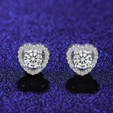Silver Zircon Diamond Love Heart Pendant Chain Jewelry Earrings Necklaces Jewelry Sets