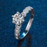 One-Carat Diamond Ring Eternity Engagement Wedding Band With Gift Box
