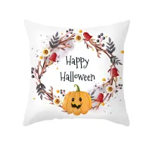 Halloween Holiday Wreath Pillow Cushion Cover Pillowcase