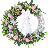 Easter Ornaments Rabbit Front Door Wreath Thief Bunny And Egg Tree Desktop Decoration