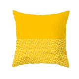 4PCS Home Cotton Decorative Yellow Stripe Throw Pillow Case Cushion Covers For Sofa Couch Bed Chair