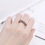 Silver Adjustable Anti Anxiety Rings Fidget Spinner Band Adjustable Stacking Spinning Worry Ring