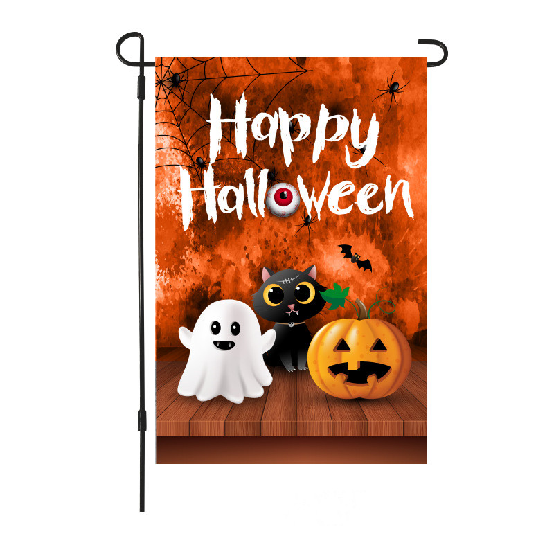 Halloween Pumpkin Ghost Double-Sided Garden Flag Party Decoration Flag