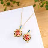 Traditional Lotus Anxiety Relief Ring And Necklace For Women With Gift Box