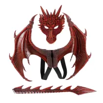 Halloween Holiday Carnival Children's Dress Up Toy Dragon Wing Tail Mask Set