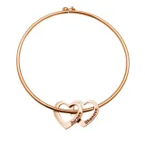 Hollow Out Heart Butterfly Button Bracelet with Name Engraved Custom Gift For Mom Friends