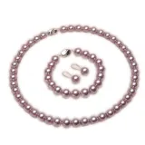 Pearl Necklace Set for Women Girls Round Shell Pearl Bracelet and Dangle Earrings Jewelry with Box