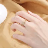 Hollow Out Gold Diamond Opening Adjustable Irregular Ring Gifts